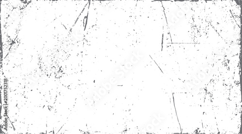 Foto Grungy distressed texture background with scattered dots and scratches on white