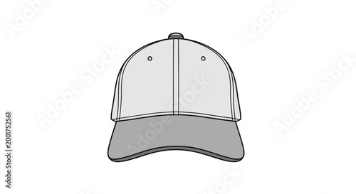 Blank Baseball Cap, Front View, Isolated on White Background, Fashion Accessory
