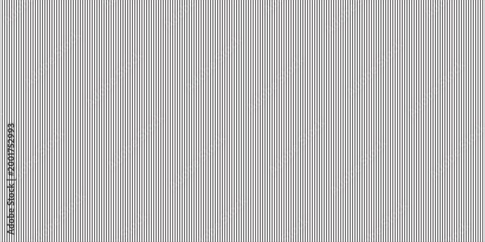 Naklejka premium Narrow black-white vertical lines. Symmetric geometric ornament. Striped seamless pattern, abstract wallpaper. Digital paper for textile print, page fill. Vector