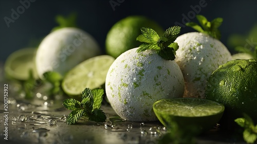 DIY mojito bath bombs infused with refreshing lime and mint
