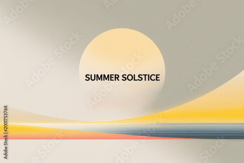 Banner poster postcard summer solstice design beautiful season summertime background AI Generative