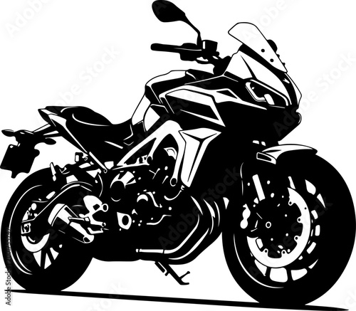 Motorcycle, bike, sports bike, black and white, vector illustration, motorcycle design, bike graphics