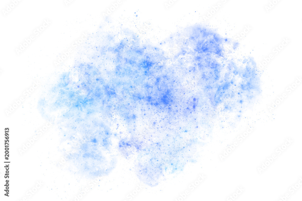 Obraz premium Blue Nebula Dust Explosion Overlay on trasnparent Background