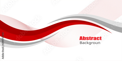 Creative Red Gray Abstract Background with Flowing Line Waves,