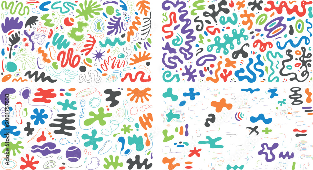 Obraz premium colorful abstract shapes and patterns for design elements various creative graphics