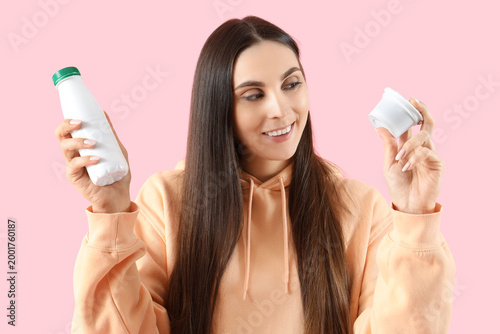 Young woman with different ...