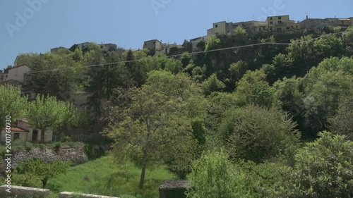 Overview of the small town of Castel San Vincenzo, Molise, Italy