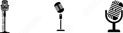 A sleek, cast iron vintage microphone stand exudes elegance in any recording studio or home setup, perfect for capturing high-quality audio with its classic design