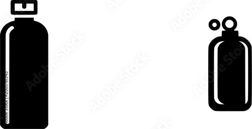 A sleek, black pressurized liquid fuel bottle stands poised in an industrial setting, ready for deployment or storage