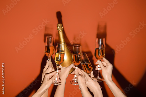Female hands with bottle an...