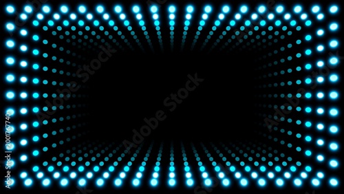 miroir led effet infini bleu - rendu 3D