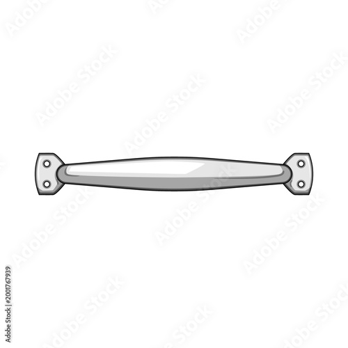 Foto Silver metal pull handle illustration for drawers or cabinets, isolated against