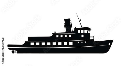 ferry boat silhouette on white background high quality professional detailed modern elegant stylish clean crisp vibrant colorful digital creative innovative