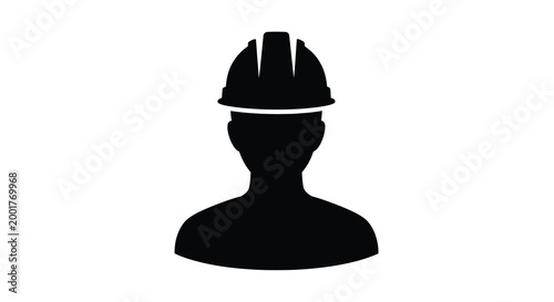 silhouette of person wearing hard hat on white background high quality professional detailed modern elegant stylish clean crisp vibrant colorful
