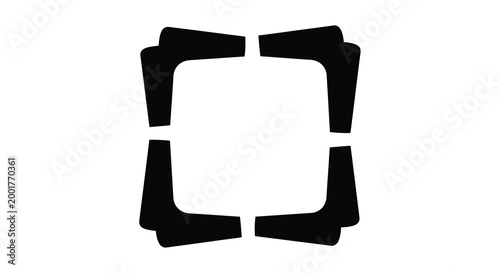Εκτύπωση καμβά abstract geometric shape with bold black lines on white background high quality