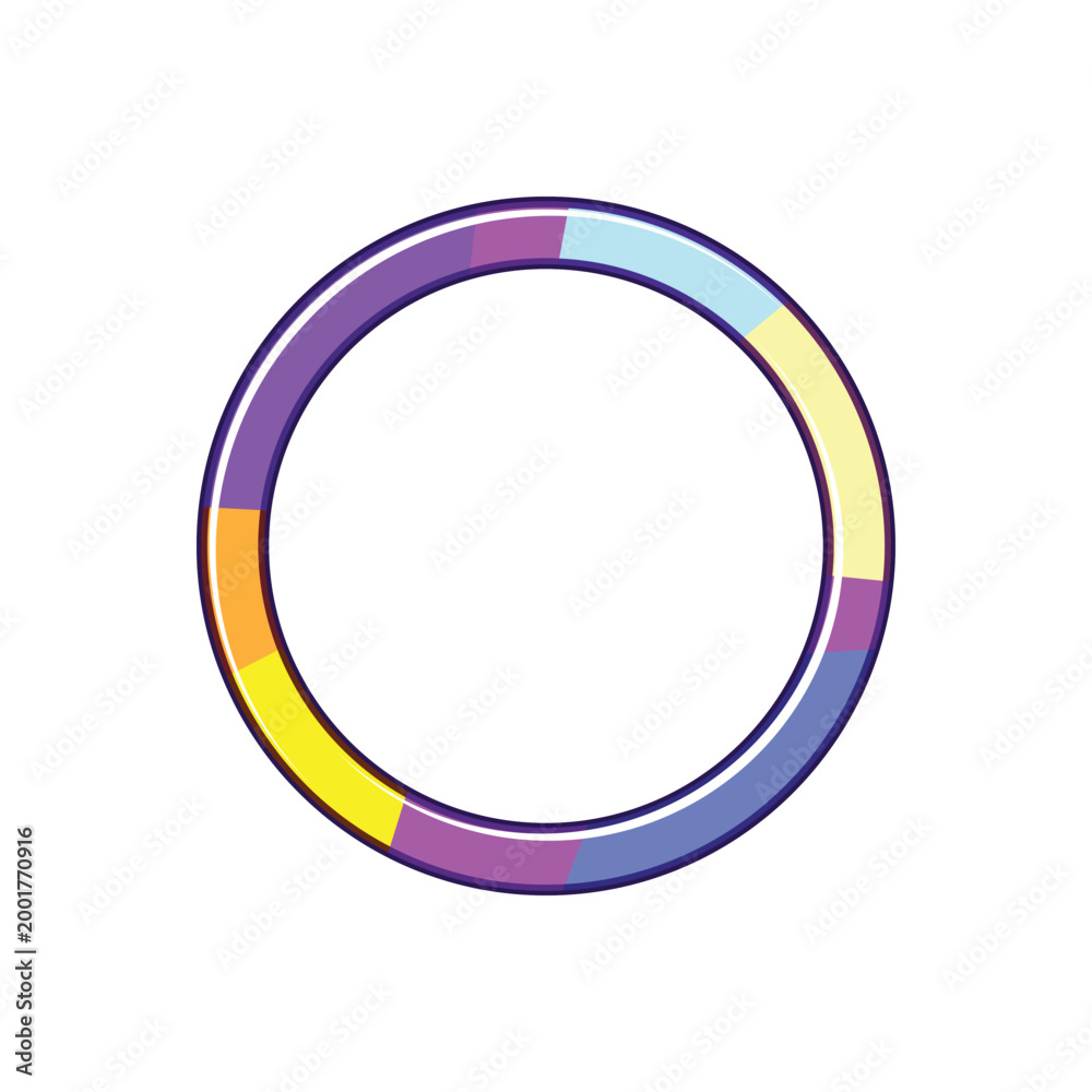 Fototapeta premium Circular loader widget featuring a gradient color spectrum, symbolizing a user interface element for indicating loading status, progress, and waiting times in digital designs and applications