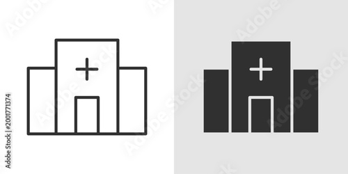 Virtual Hospital Icon representing digital healthcare services, remote consultations, and online medical care through virtual platforms.