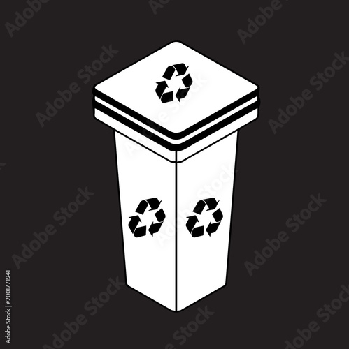 Isometric recycle bin vector illustration