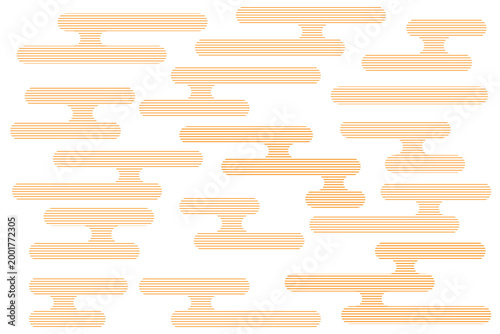 年賀状素材に！雲模様のシマシマエ霞文	
