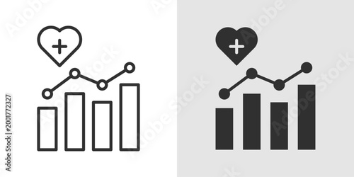 Health Analytics Icon representing the practice of writing down things you are thankful for to improve mental well being, positivity, and mindfulness.