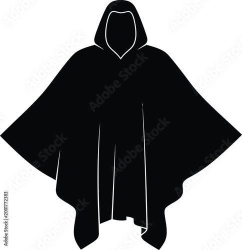 Dark silhouette of a hooded figure mysterious and intimidating presence