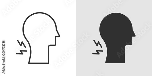 Neck Pain Icon representing discomfort, stiffness, or strain in the neck area, often caused by poor posture, injury, or muscle tension.