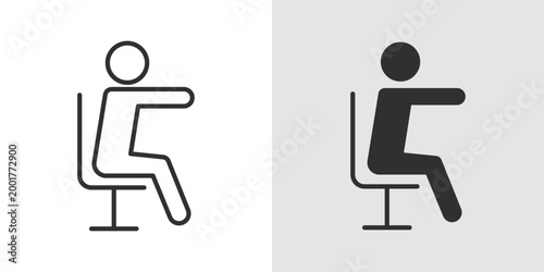 Office Stretch Icon representing simple stretching exercises performed at the workplace to reduce stiffness, improve posture, and promote physical well being.