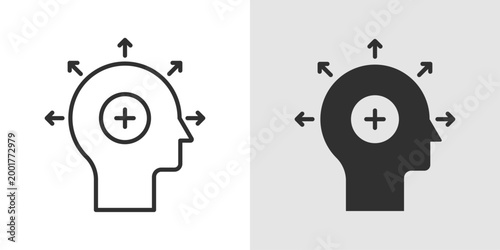 Positive Mind Icon representing optimism, confidence, mental clarity, and a healthy, constructive mindset.