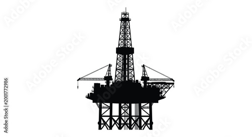 oil rig silhouette on white background high quality professional detailed modern elegant stylish clean crisp vibrant colorful digital creative innovative