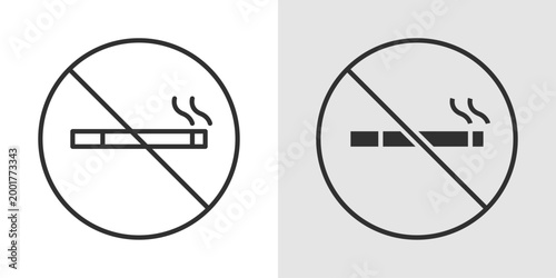 Stop Smoking Icon representing quitting smoking, tobacco cessation, health awareness, and prevention of smoking related diseases.