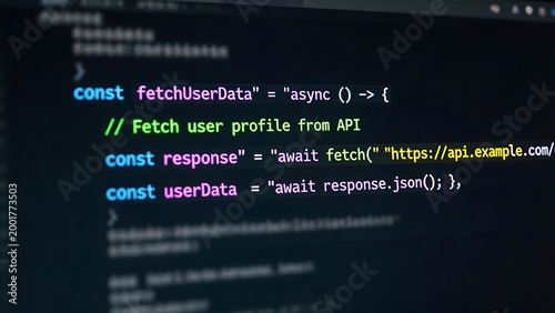 Code snippet displaying API data fetching
