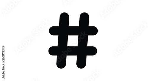 hashtag symbol in bold black on white background high quality professional detailed modern elegant stylish clean crisp vibrant colorful digital