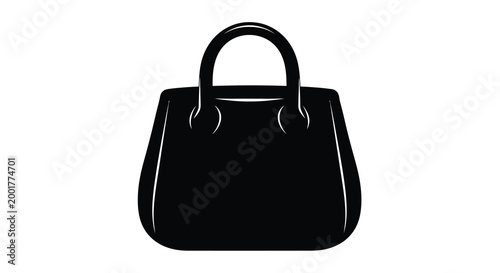 handbag silhouette in black and white isolated on white background high quality professional detailed modern elegant stylish clean crisp vibrant