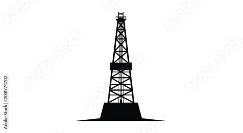 oil rig silhouette on white background high quality professional detailed modern elegant stylish clean crisp vibrant colorful digital creative innovative
