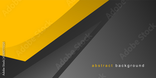 Yellow and black shape abstract background with technology concept for template, poster, wallpaper, flyer design. Vector illustration	