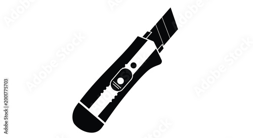 utility knife silhouette on white background high quality professional detailed modern elegant stylish clean crisp vibrant colorful digital creative innovative