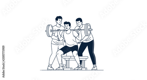 Fitness, workout, exercise, illustration, vector, gym, people, dumbbells