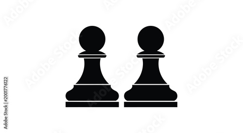 chess pawn silhouettes in black against white background high quality professional detailed modern elegant stylish clean crisp vibrant colorful digital