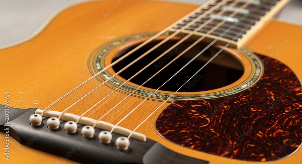 Obraz premium Acoustic guitar close up