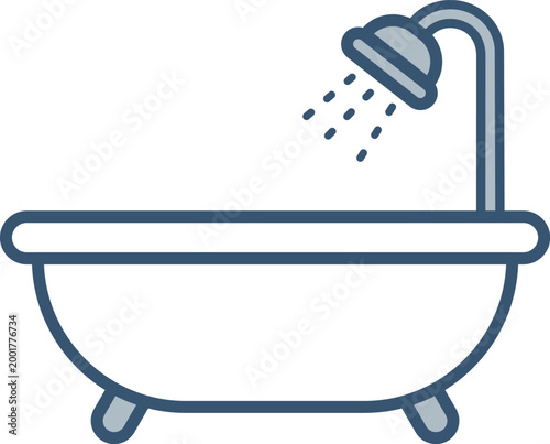 お風呂　バスタブのシンプルなアイコン