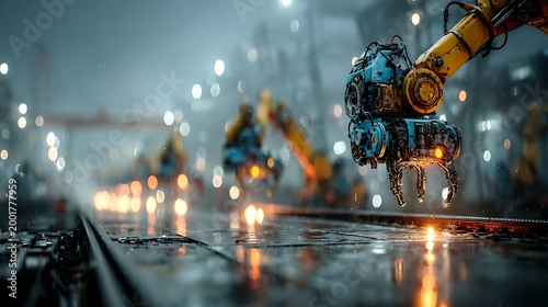 Industry 4 concept futuristic manufacturing plant interior wallpapers