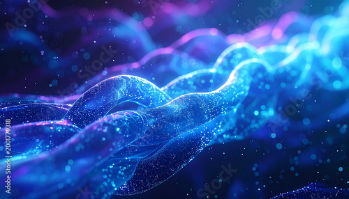 Abstract Energy Wave: A mesmerizing display of flowing energy, rendered in vibrant shades of blue and purple, evokes a sense of cosmic beauty and the interconnectedness of all things.