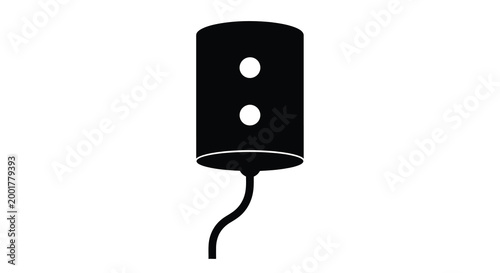 cylindrical object with two circular cutouts and curved line isolated on white background high quality professional detailed modern elegant stylish