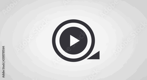 Minimalist multimedia play button icon design.
