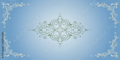 Blue Christmas background with decorative snowflakes pattern for holiday card design