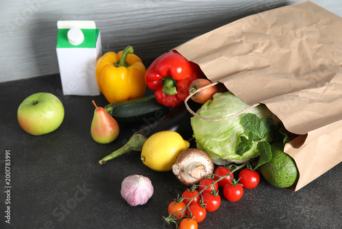 Paper bag with different pr...