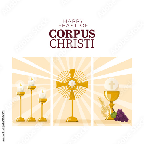 Blessed sacrament monstrance for eucharist adoration banner