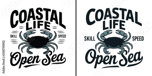 Coastal life crab artwork for open sea enthusiasts and marine lovers