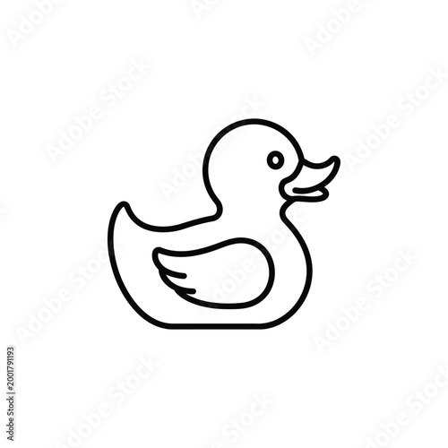 Simple line drawing of a cute rubber duck
