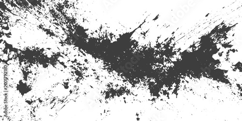 Black and White Grunge Vector Background with Abstract Ink Splatter Distressed Paint Texture and Messy Spray Effect